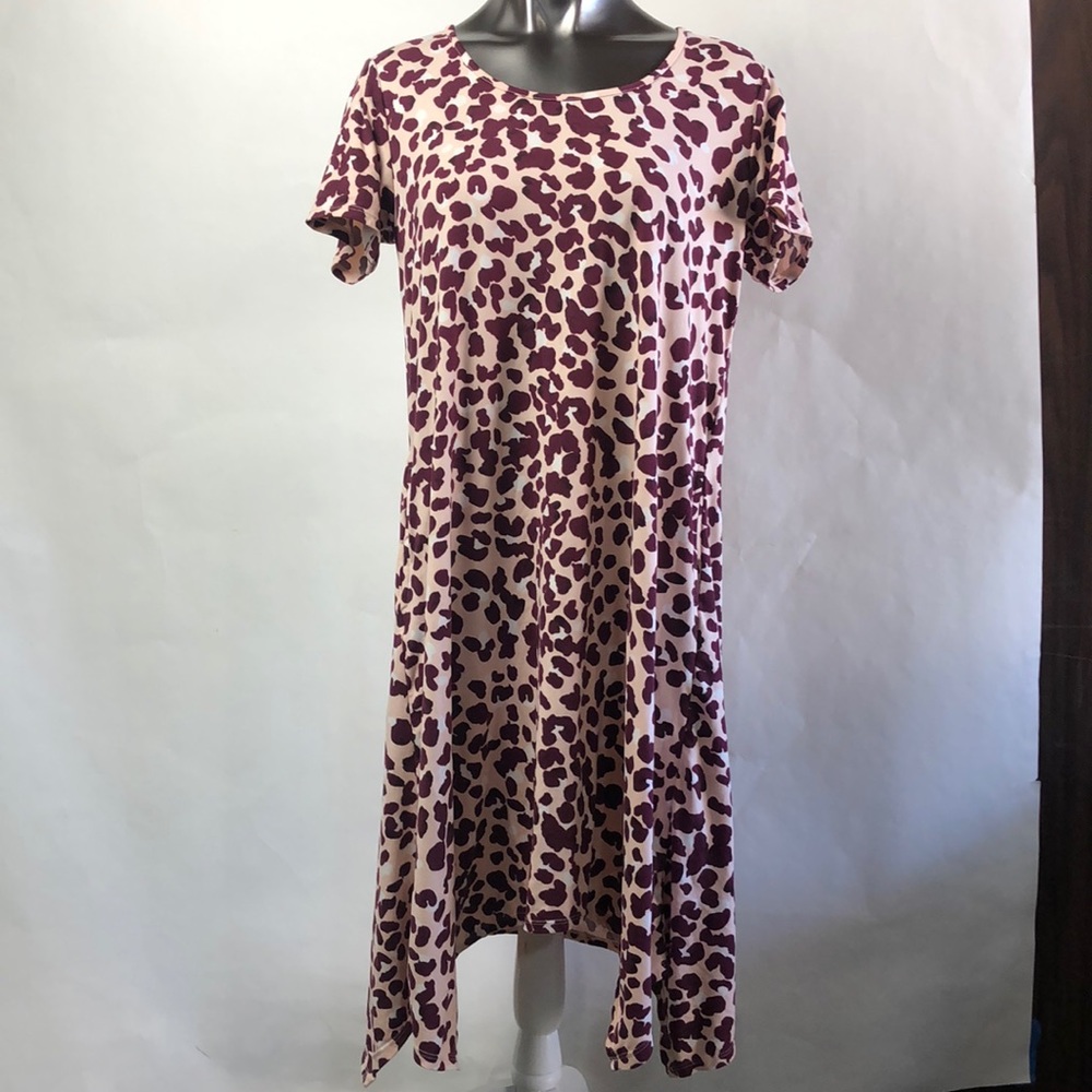 Cuddl Duds Flexwear dress pink leopard skin PL NWOT